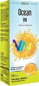Ocean Vitamin Mineral VM Şurup Portakal Konsantreli 150 ml