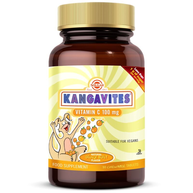SOLGAR KANGAVITES VITAMIN C 100 MG 90 CHEW. TAB.