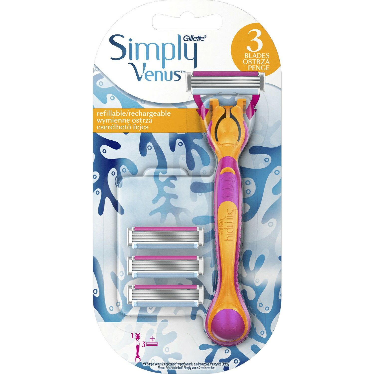 Simply Venüs-3 Tıraş Makinesi + 3 Yedek Tıraş Bıçağı