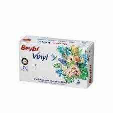 Beybi Vinil Pudrasız Muayene Eldiveni 100 Adet - M -