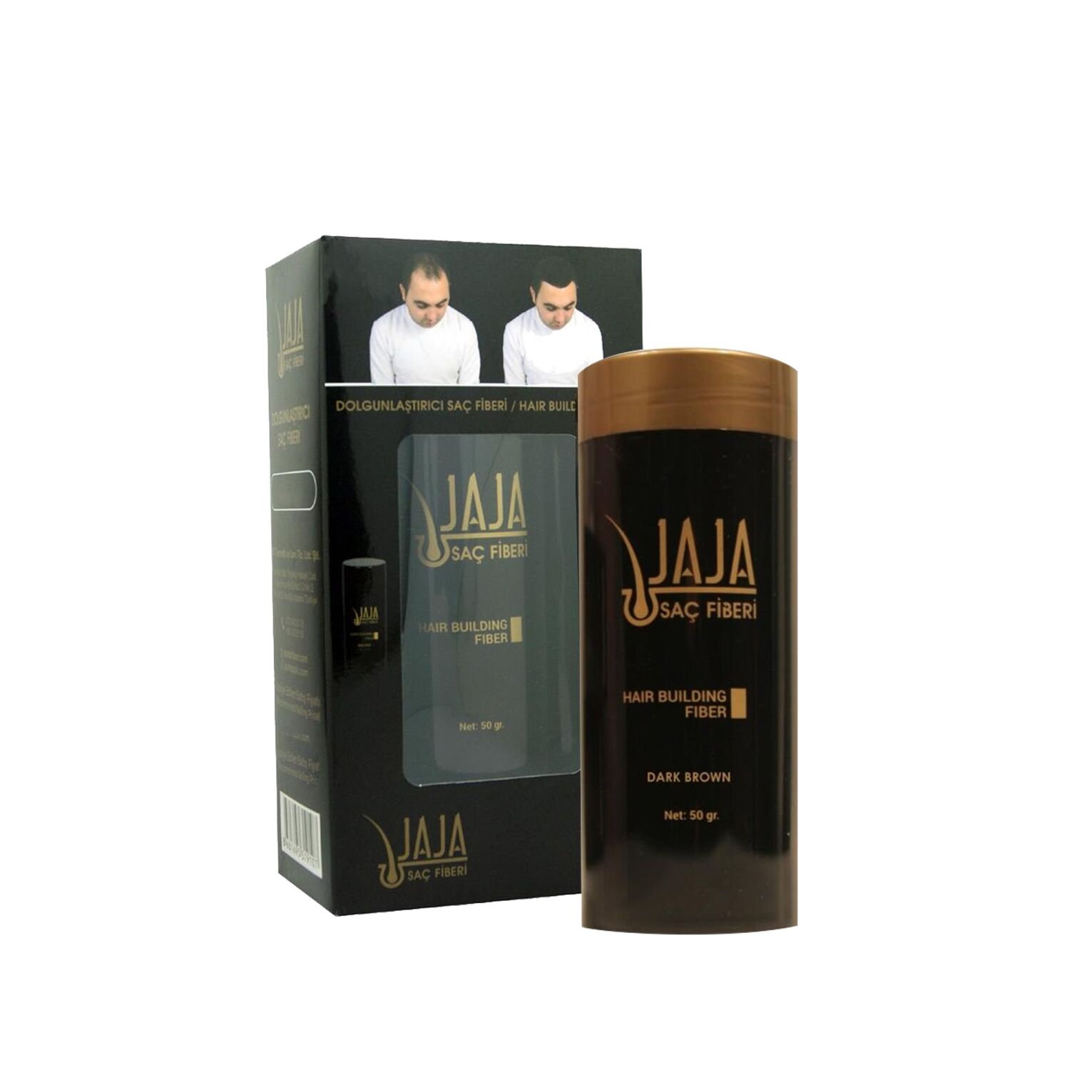 Jaja Saç Fiberi Dark Brown & Siyah 50 gr - 2'li Özel Set