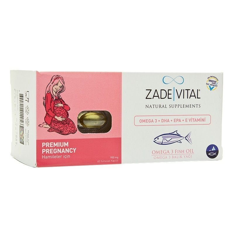 Zade Vital Premium Pregnancy Hamileler İçin Balık Yağı Omega 3 60 Kapsül