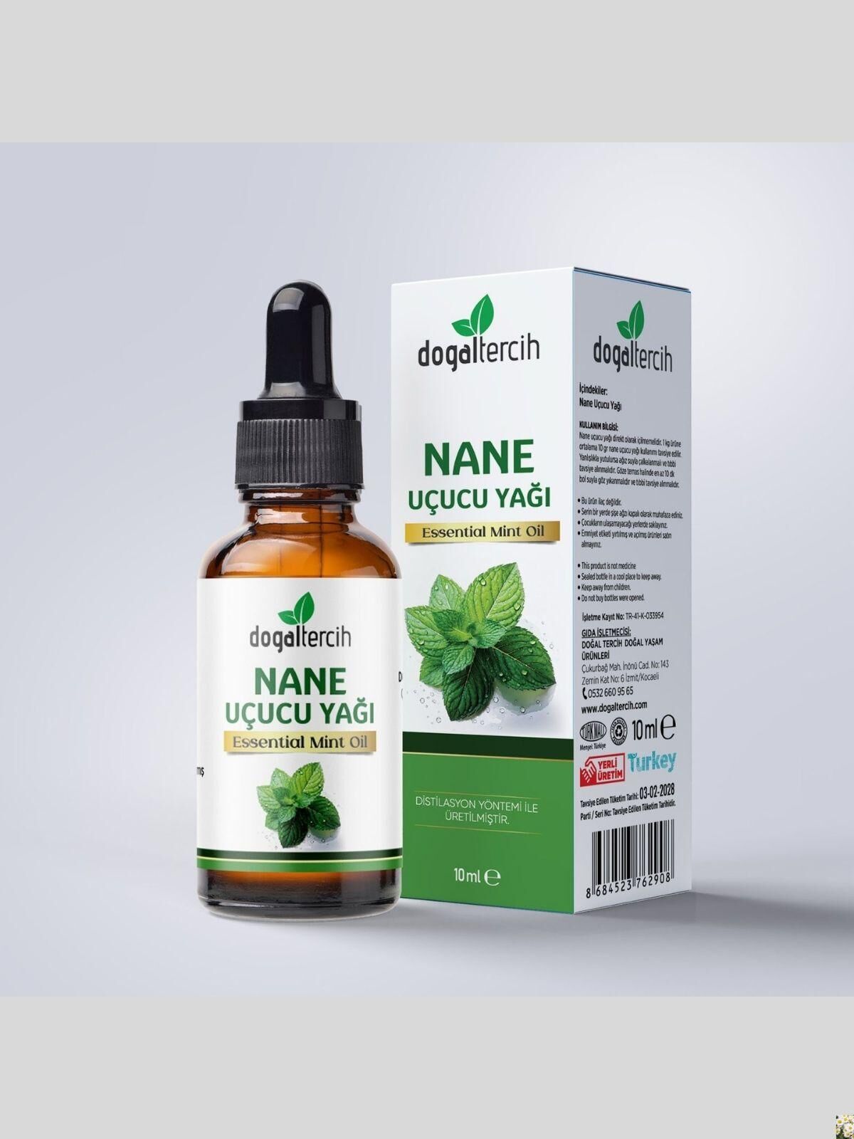 Doğaltercih %100 Saf Katkısız Nane Uçucu Yağı Peppermint Oil Damlalıklı Şişe 10 ml