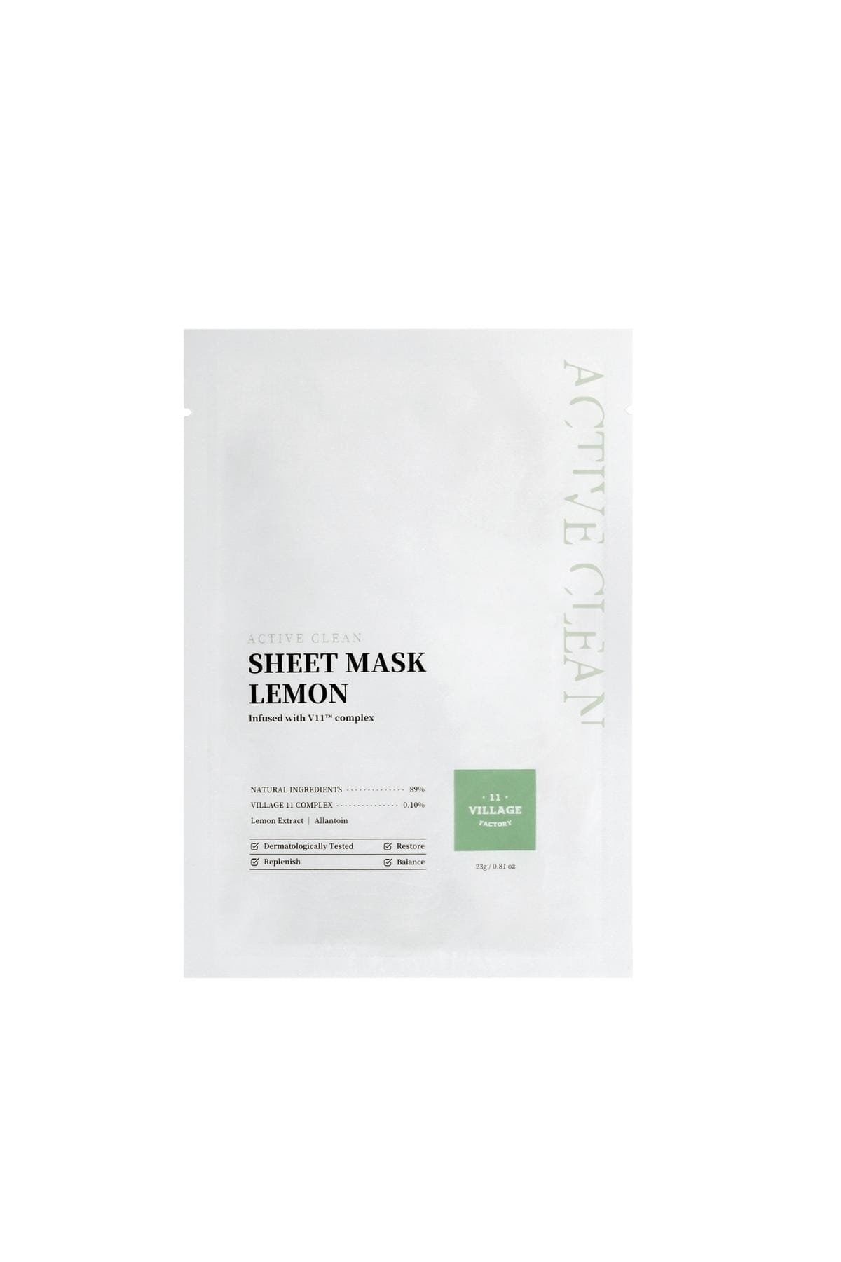 Village 11 Factory Active Clean Sheet Mask Lemon Limon Maskesi 23 gr