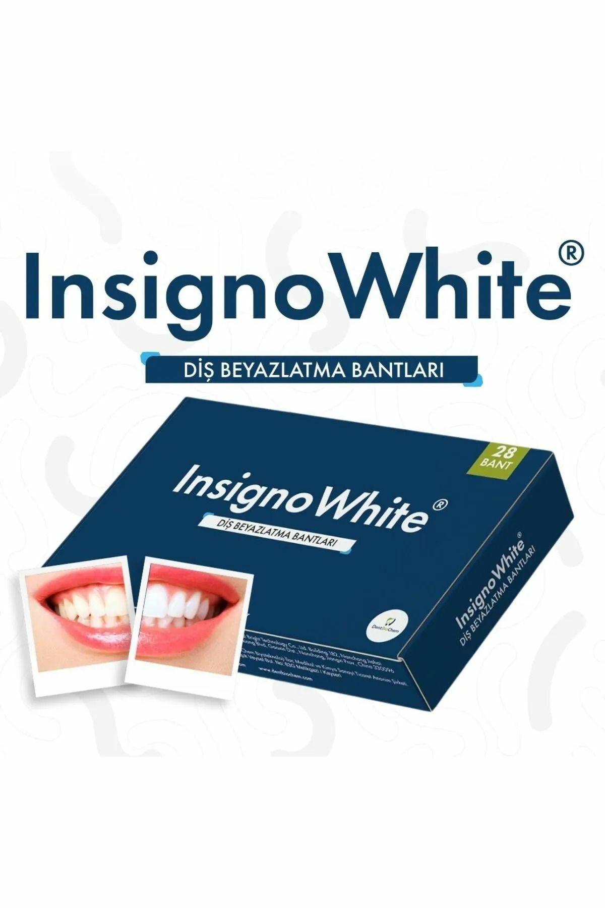 DentBioChem Insignowhite Diş Beyazlatma Bantları 28 Bant