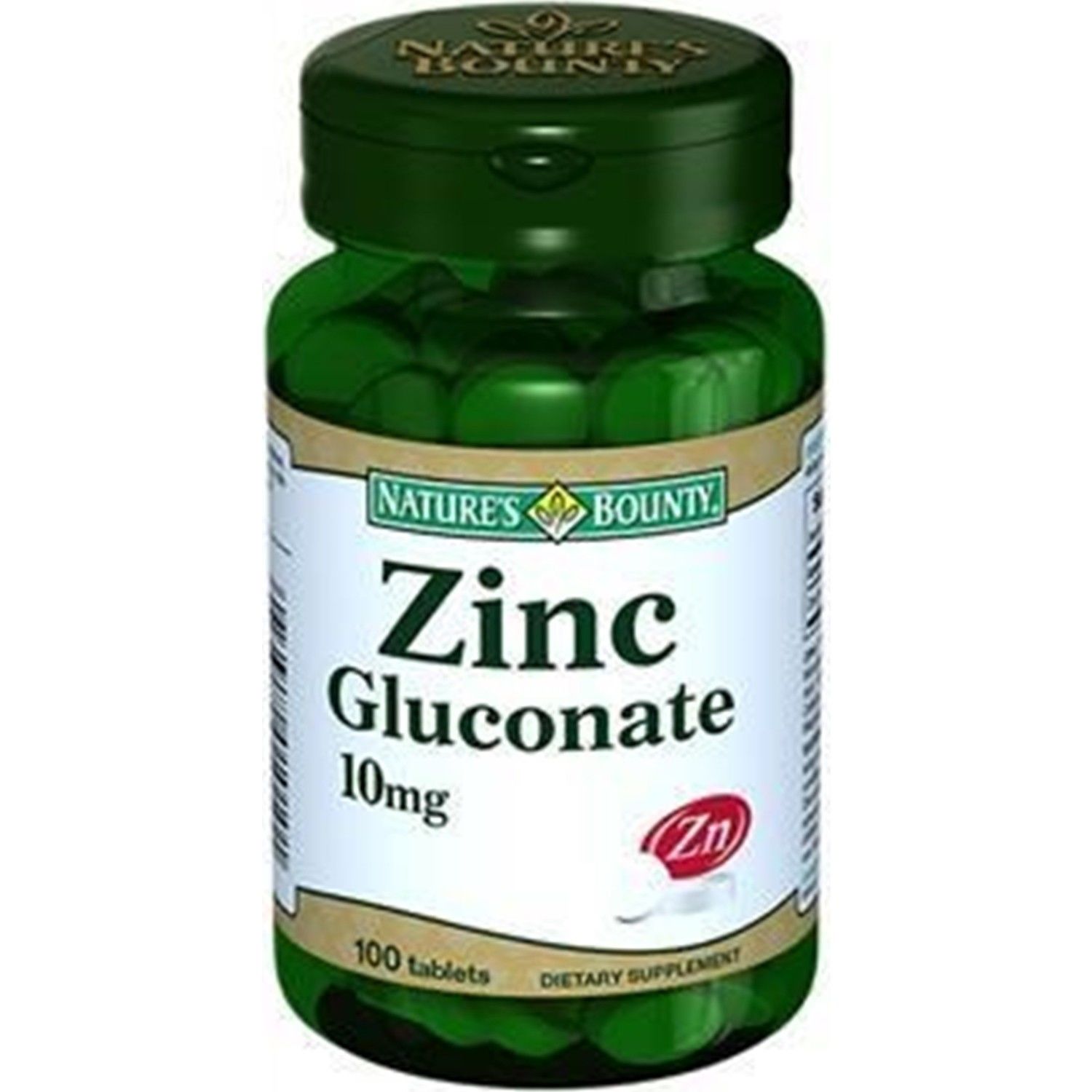 Nature's Bounty Zinc Gluconate 10 mg 100 Tablet
