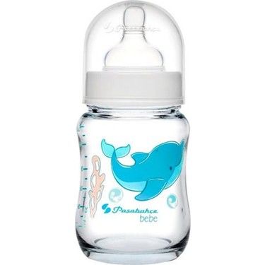 Paşabahçe Isıya Dayanıklı S Emzikli Balıklı Cam Biberon 120 ml - 24'lü Koli