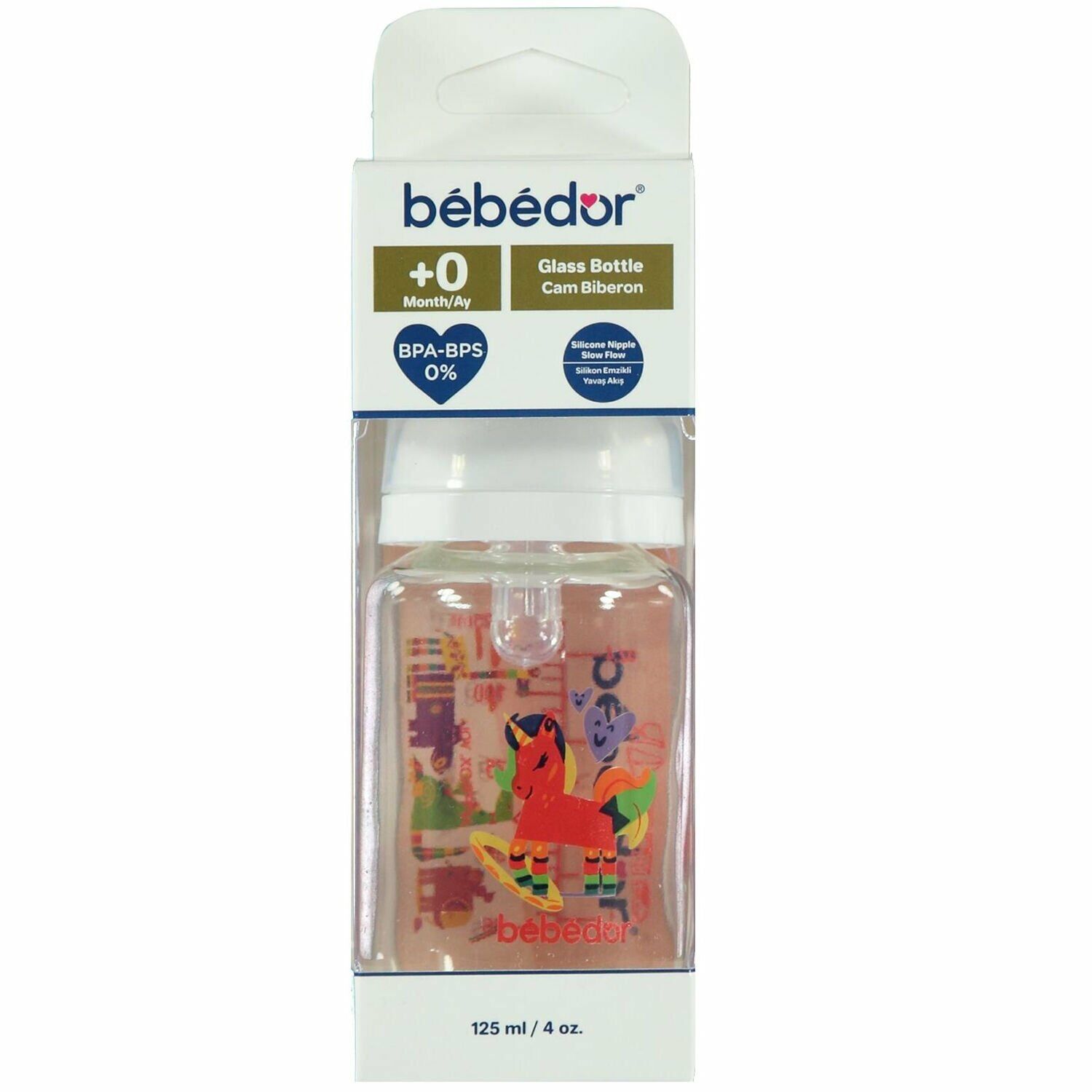 Bebedor Desenli Cam Biberon 0+ Ay 125 ml -  Sevimli At