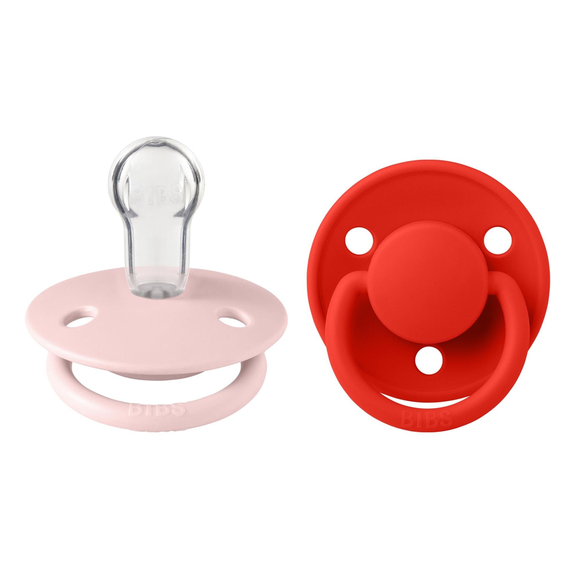 Bibs De Lux Silikon İkili Emzik 0-36 Ay - Blossom/Candy Apple