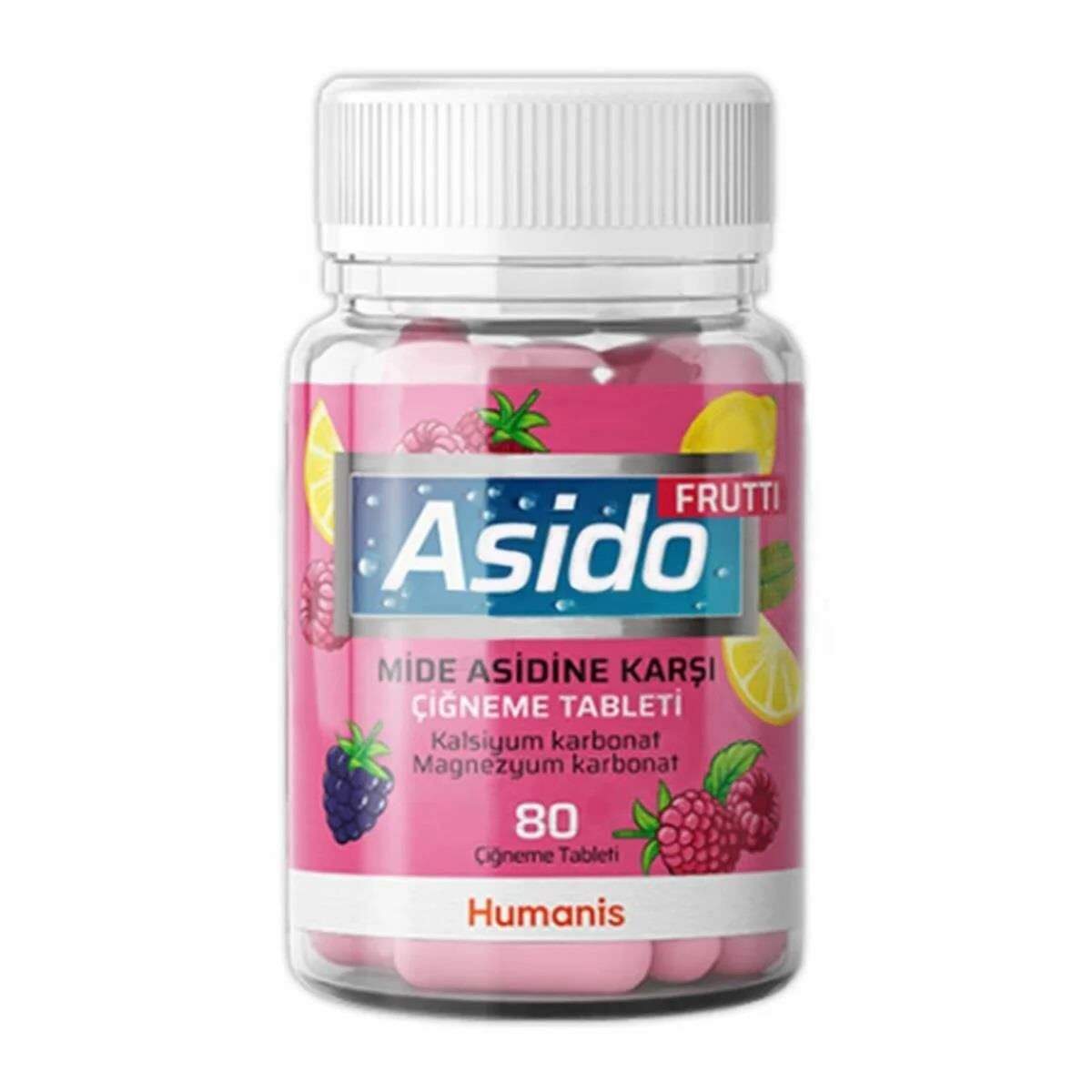 Asido Frutti Mide Asidine Karşı 80 Çiğneme Tableti
