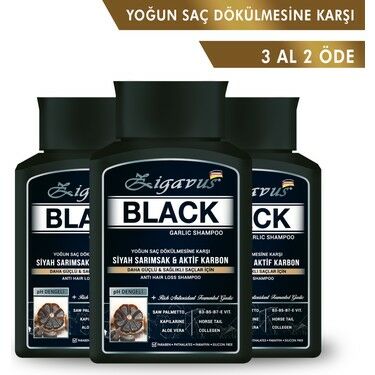 Zigavus Black Siyah Sarımsaklı Şampuan 300 ml - 3 Al 2 Öde