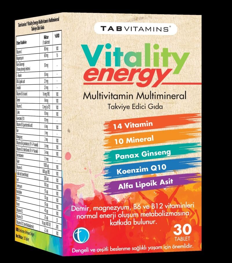 TABVITAMINS VITALITY ENERGY MULTIVITAMIN MULTIMINERAL 30 TAB