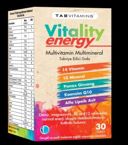 TABVITAMINS VITALITY ENERGY MULTIVITAMIN MULTIMINERAL 30 TAB