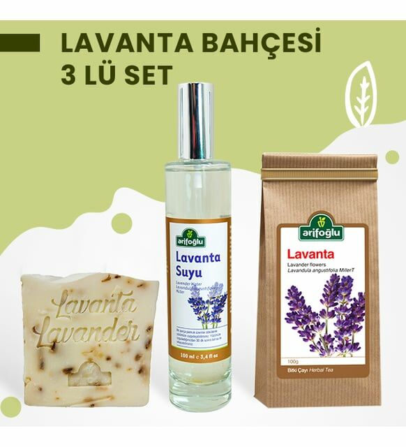 Arifoğlu Lavanta Suyu 100 ml + Lavanta Sabunu 90 gr + Lavanta Yağı 20 ml - 3'lü Set