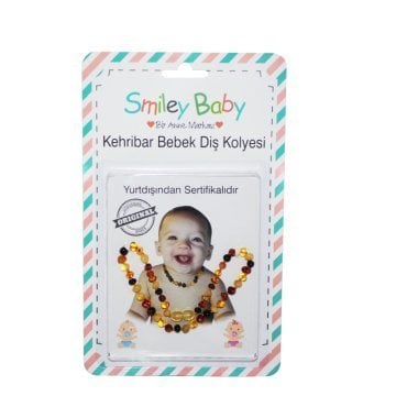 Smiley Baby Kehribar Diş Kolyesi