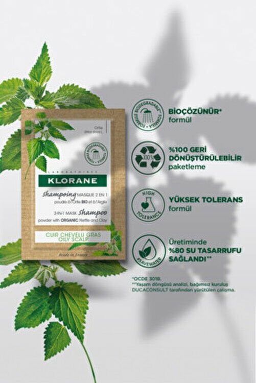 Klorane Isırgan Otu 2'si 1 Arada Maske Şampuan 3 gr 8'li