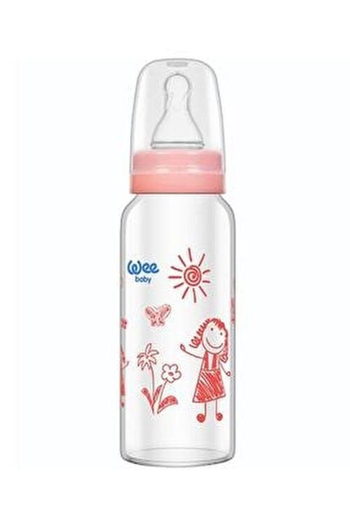 Wee Baby 771 İsıya Dayanıklı Cam Biberon 180 ml - Pembe