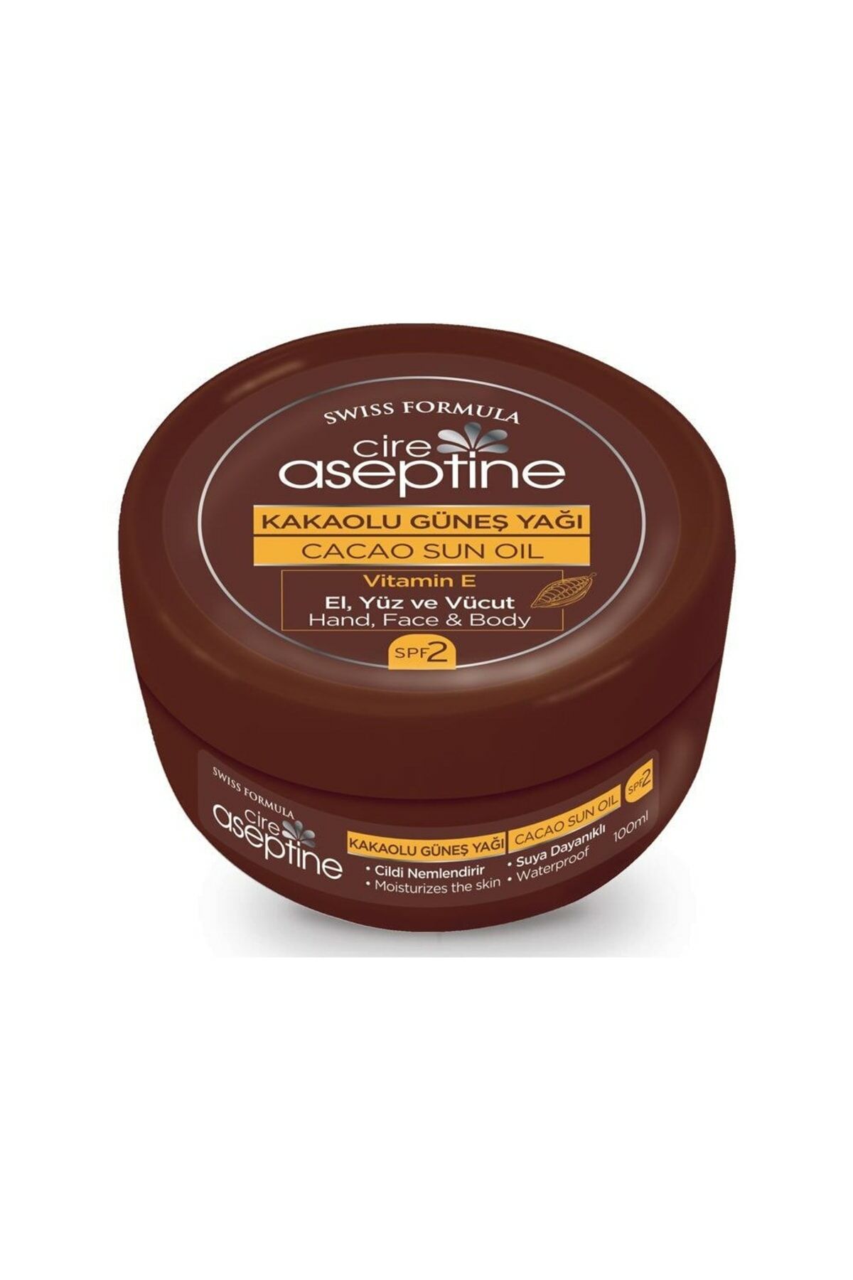 Cire Aseptine Sun Kakaolu Güneş Yağı Vazo 100 ml