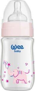 Wee Baby 140 Klasik Plus İsıya Dayanıklı Cam Biberon 180 ml - Pembe