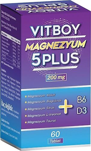 Vitboy Magnezyum 5 Plus 200 mg 60 Tablet
