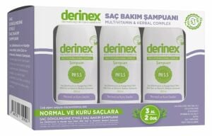 Derinex Saç Bakım Şampuanı Normal ve Kuru Saçlar 250 ml 3 Al 2 Öde