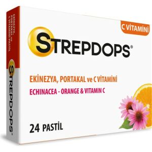 Strepdops Ekinezya Portakal ve C Vitamini 24 Pastil - 4 Adet