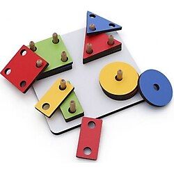 Hamaha Wooden Toys HMH-192 Kare Geometrik Şekil Lazerli 4'lü