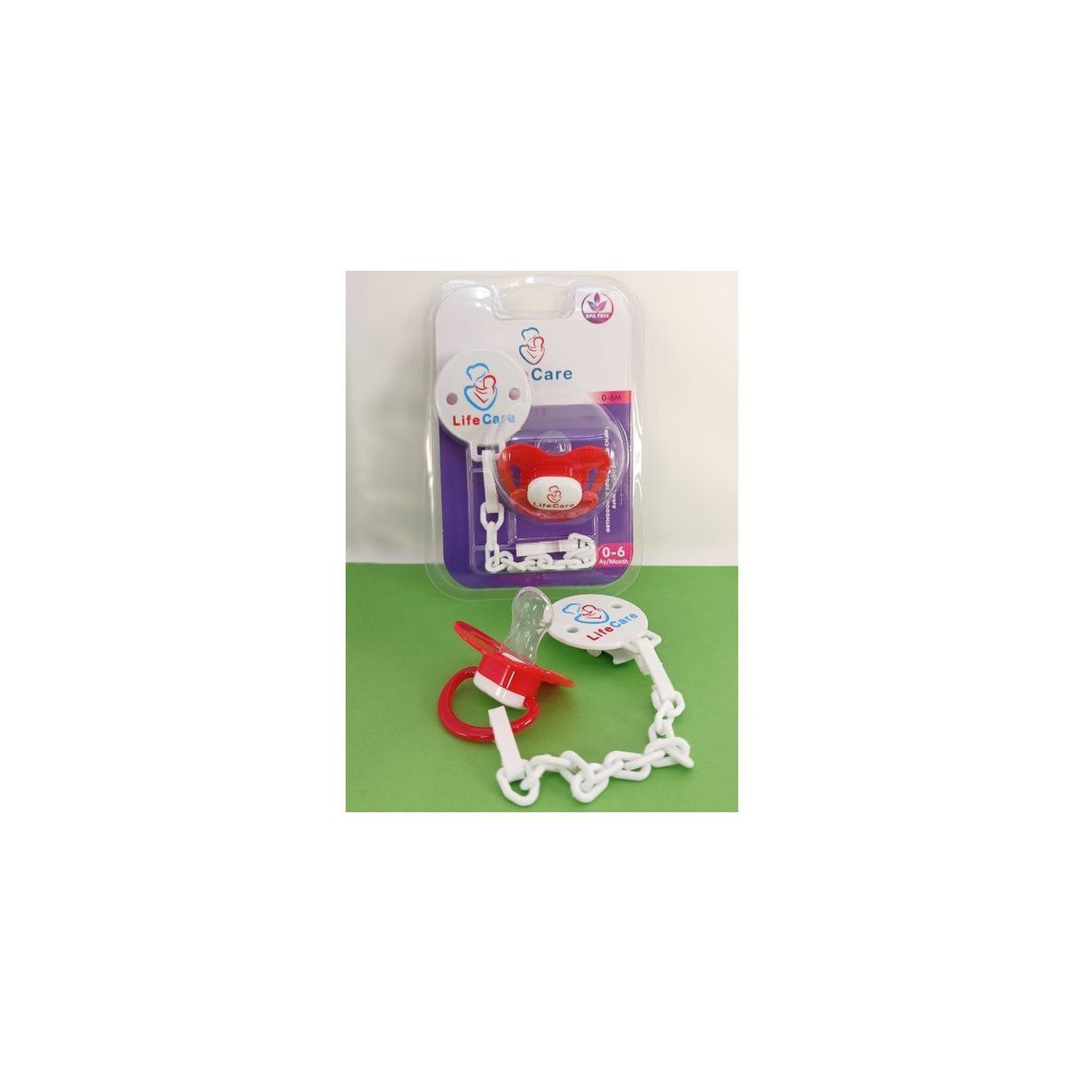 Life Care Baby Askılı Damaklı Ortodontik Emzik 1 Numara 0-6 Ay Kırmızı