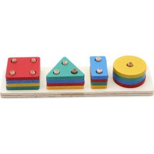 Hamaha Wooden Toys HMH-062 Uzun Geometrik 4'lü