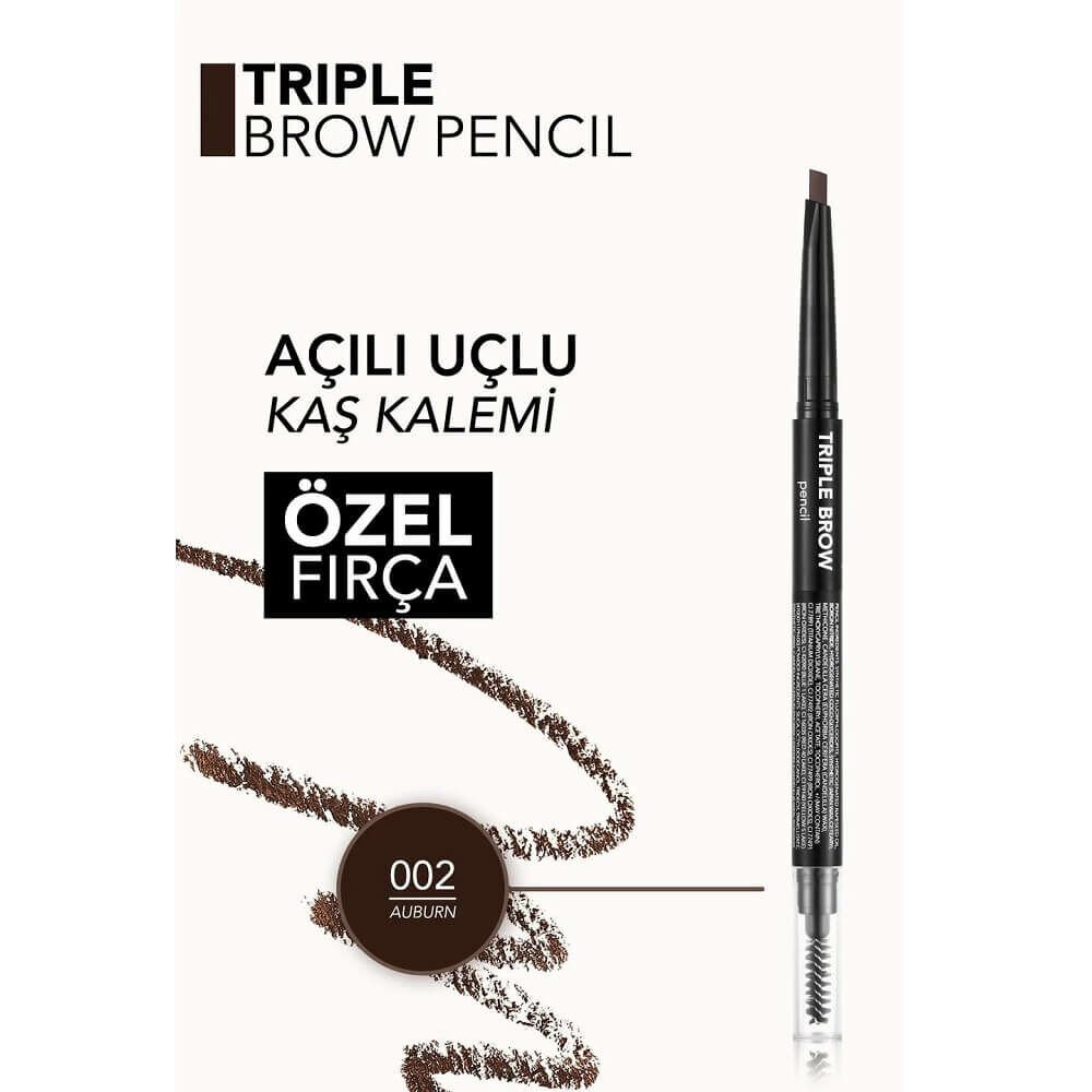 Flormar Triple Brow Kaş Kalemi 002 Auburn