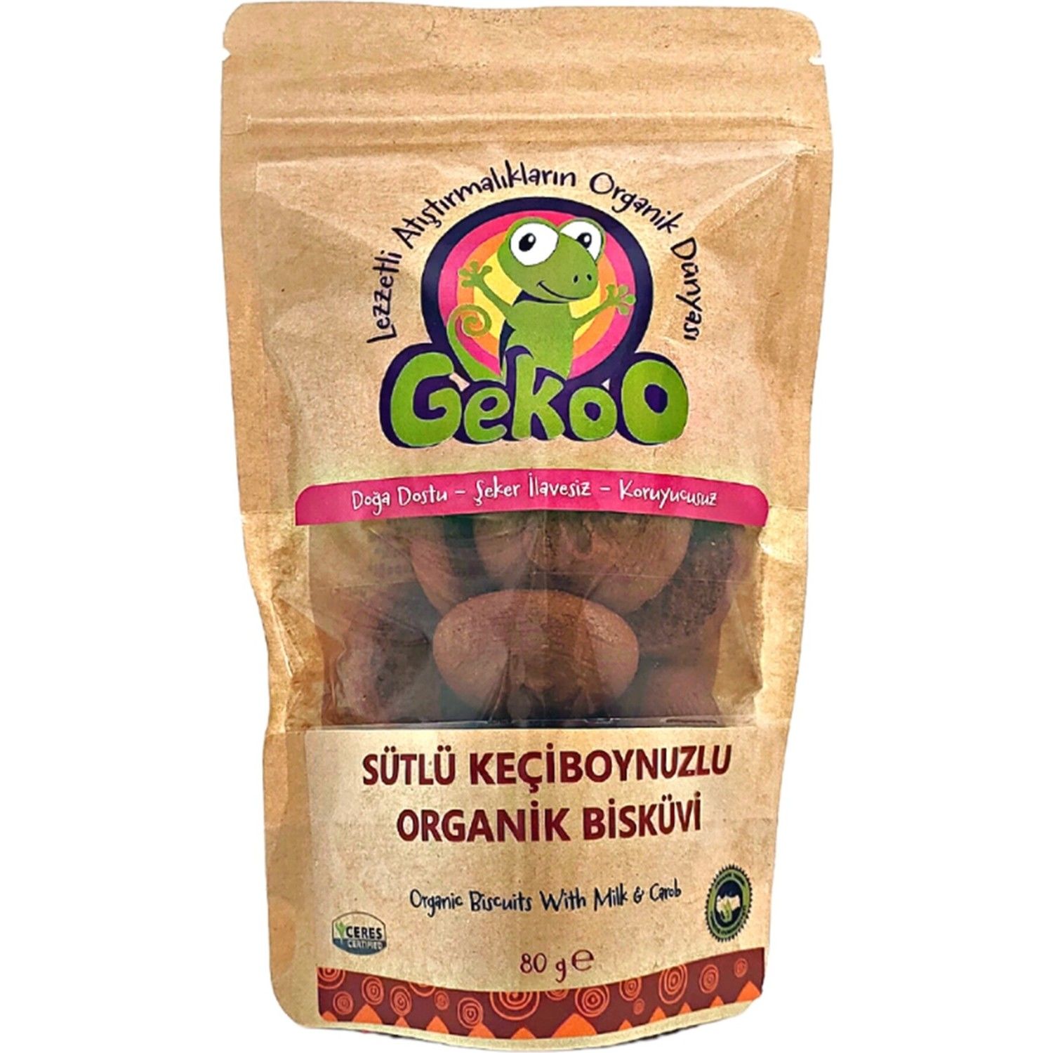 Gekoo Organik Sütlü Keçiboynuzlu Bisküvi 80 gr