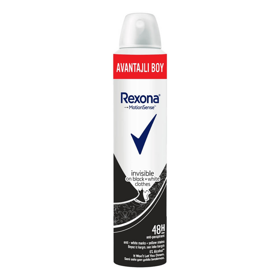 Rexona Women Invisible Black White Deodorant Sprey 200 ml
