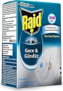 Raid Gece & Gündüz Sinekkovar 1 Yedek 240 Saat Etki Sivrisinek ve Karasineklere Karşı