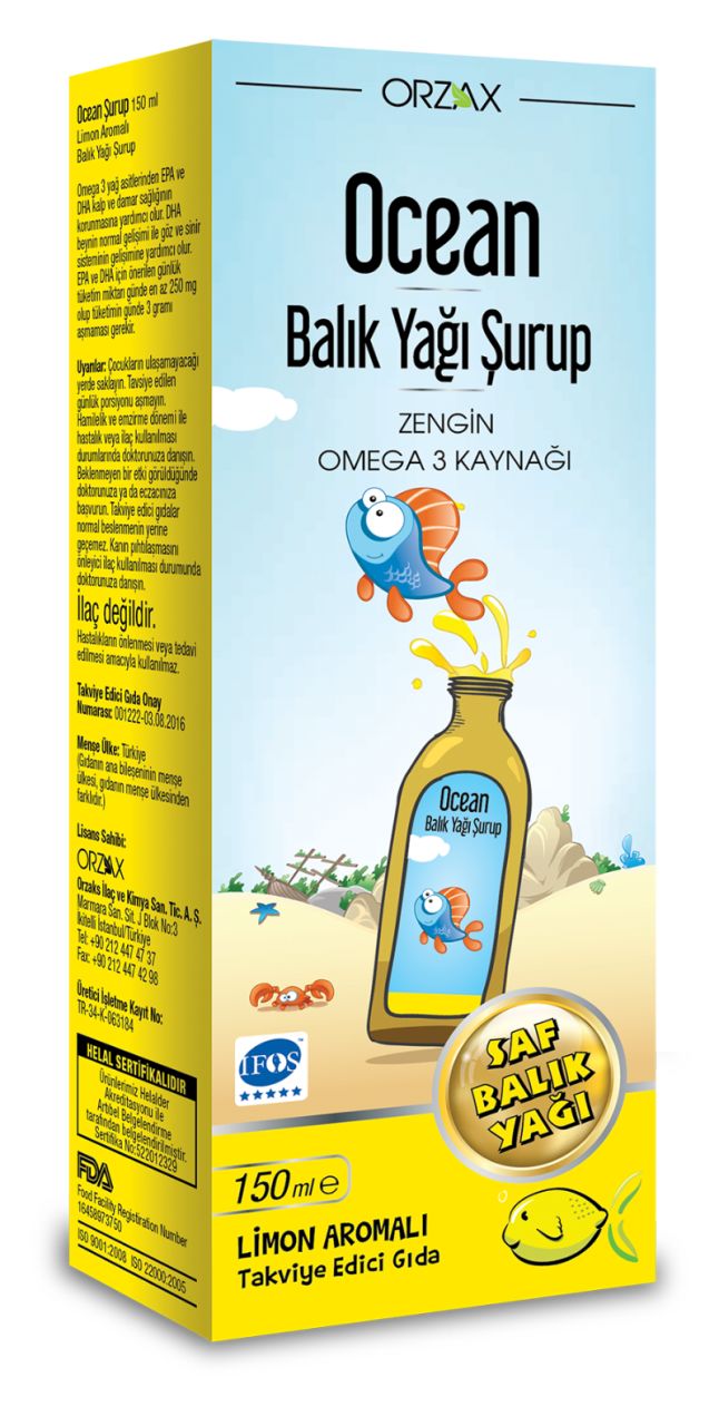 Ocean Balik Yaği Limonlu Şurup 150Ml