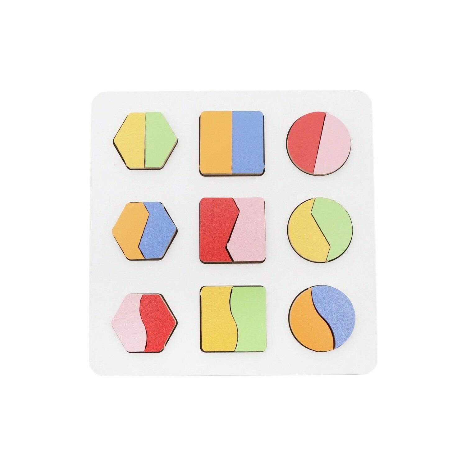 Hamaha Wooden Toys HMH-277 Ahşap Montessori Geometrik 2 Çizgi Şekiller Oyun