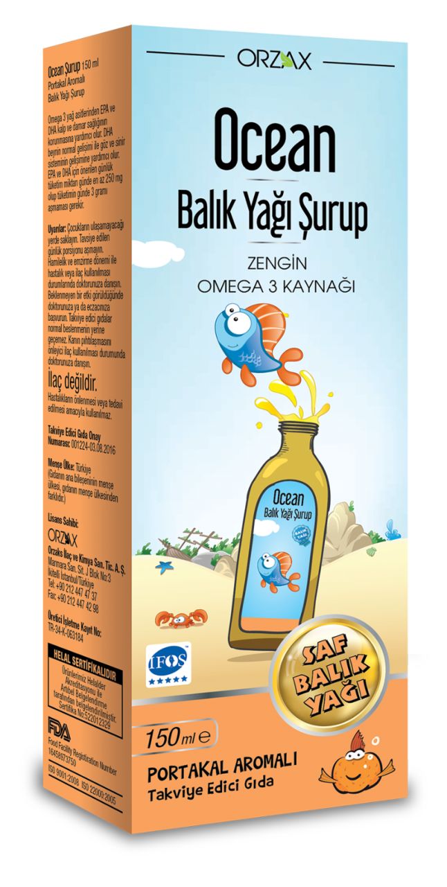 Ocean Portakalli Balik Yaği Şurup 150 Ml