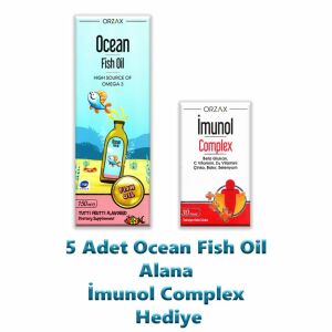 5 ADET SKT:09/2023 Ocean Balık Yağı Karışık Meyve 150ml ALANA SKT:06/2023 Ocean İmunol Complex 30 Kapsül HEDİYE
