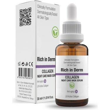 Rich in Derm Collagen Night Care Mask Serum Anti Aging 30 ml