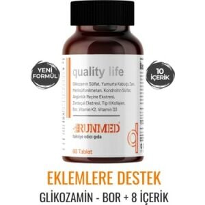 Runmed Glukozamin MSM Kondroitin Tip-II Kolajen D ve K Vitamini Yumurta Kabuğu Zarı 60 Tablet