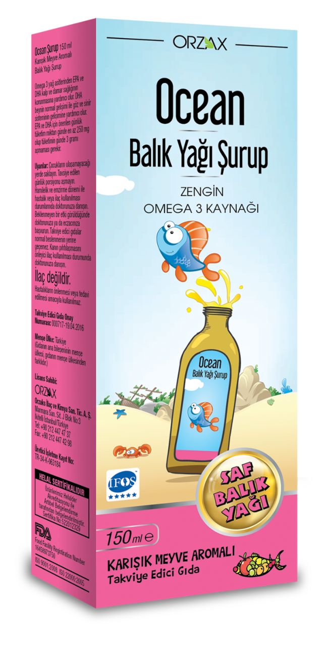 Ocean Balik Yaği Karişik Meyveli Şurup 150Ml