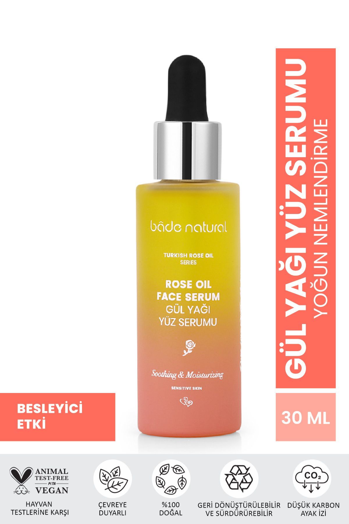 Bade Natural Gül Yağı Antioksidan Yüz Serumu 30 ml
