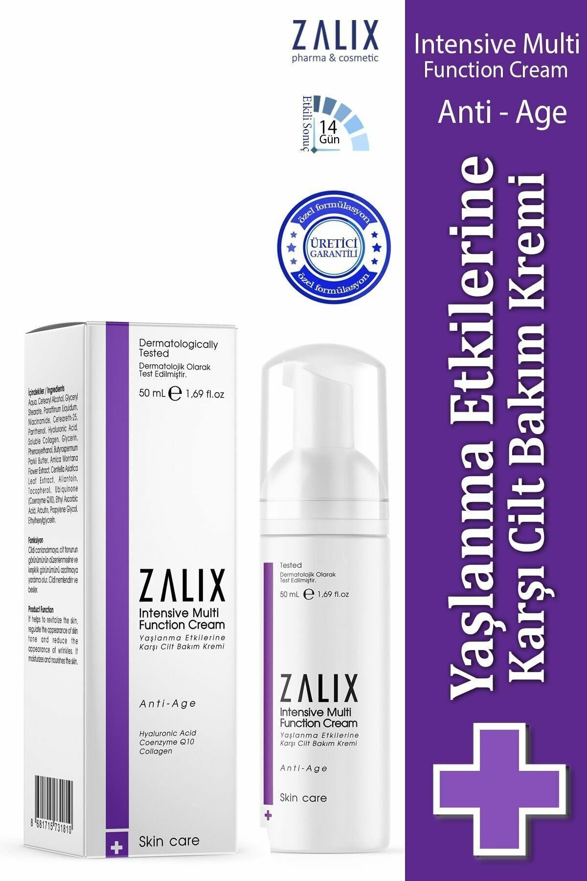 Zalix Yaşlanma Etkilerine Karşı ve Kırışık Önleyici Bakım Kremi 50 ml