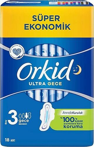 Orkid Ultra Hijyenik Ped Gece 18'li