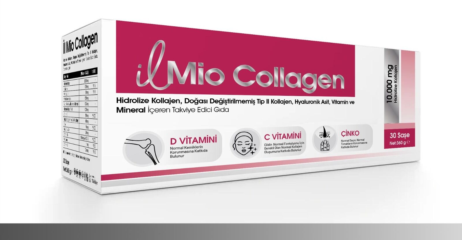İl Mio Collagen Hidrolize Kollajen Doğası Değiştirilmemiş Tip II Kollajen 30 Saşe