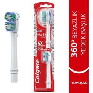 Colgate 360 Optik Beyaz Pilli Diş Fırçası Yedeği 2'li
