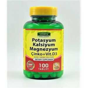Vitapol Potasyum Calsiyum Magnezyum Çinko D3 100 Tablet