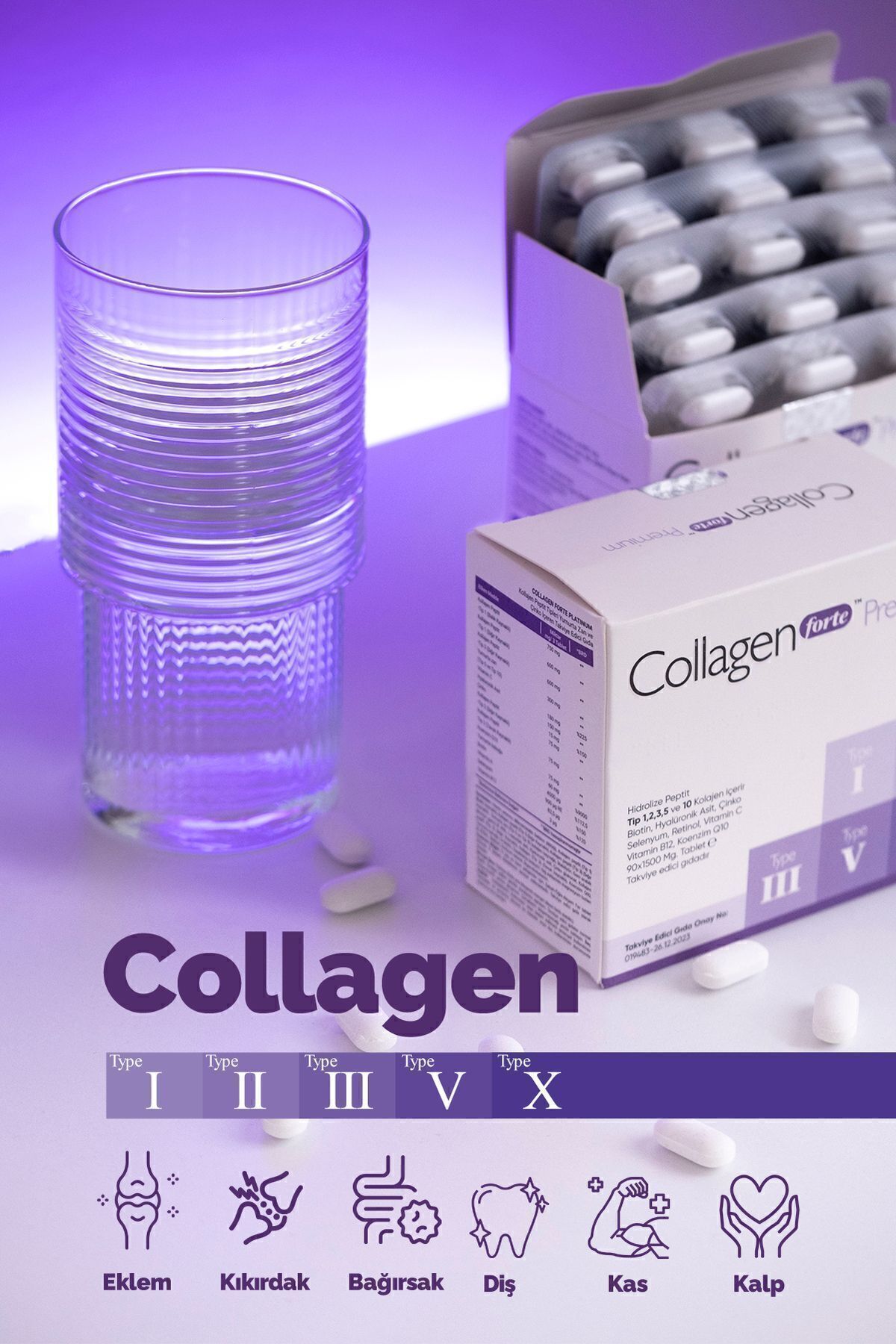 Collagen Forte Kolajen & Probiyotik 1500 mg 90 Tablet