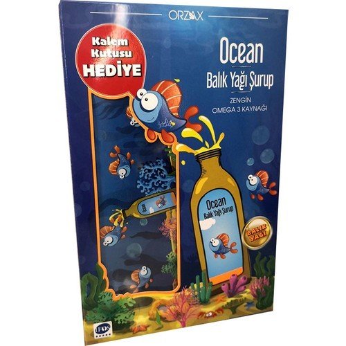 Ocean Omega 3 Portakallı Balık Yağı Şurubu 150 ml - Kalem Kutusu Hediyeli