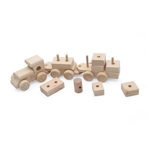 Hamaha Wooden Toys HMH-727 Naturel 3 Vagonlu Tren