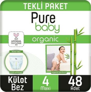 Pure Baby Bambulu Külot Bebek Bezi No: 4 48'li